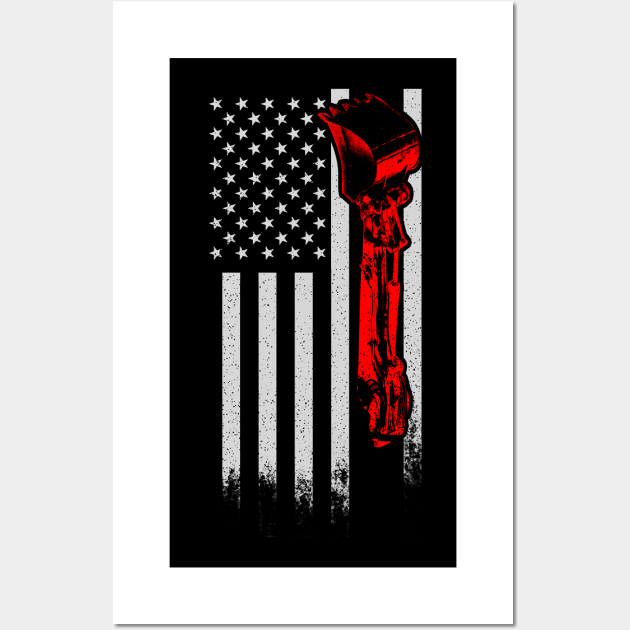 Heavy Equipment Operator Shirt | American Flag Gift Wall Art by Gawkclothing